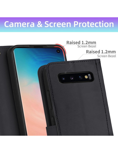 Funda billetera Furiet para Samsung Galaxy S10 - Negro, PU