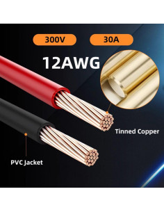 Cable de Extensión XT60 12AWG 0.5M Cobre Estañado CY 2