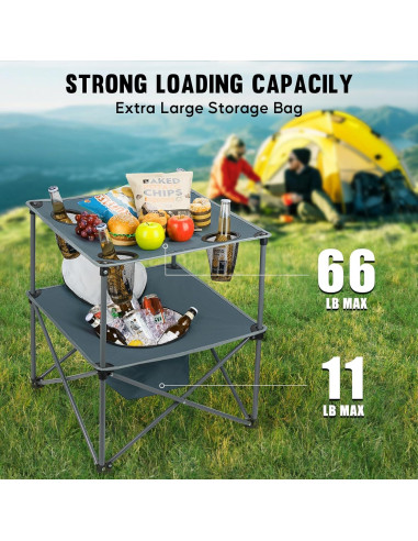 Mesa de Picnic Plegable Thallike con Enfriador 54.61x54.61cm