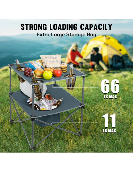 Mesa de Picnic Plegable Thallike con Enfriador 54.61x54.61cm