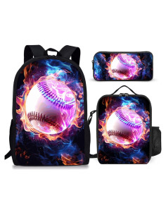 Conjunto de Mochila Escolar Unisex 3 Piezas 17" Béisbol