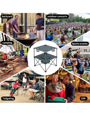 Mesa de Picnic Plegable Thallike con Enfriador 54.61x54.61cm