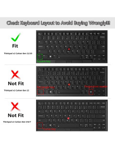 Cubierta de Teclado Silicona Negra para Lenovo ThinkPad 14" 2