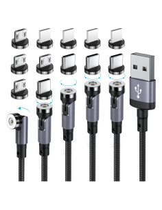 Cable de Carga Magnético 3 en 1 SUNTAIHO Negro 0.49-3m