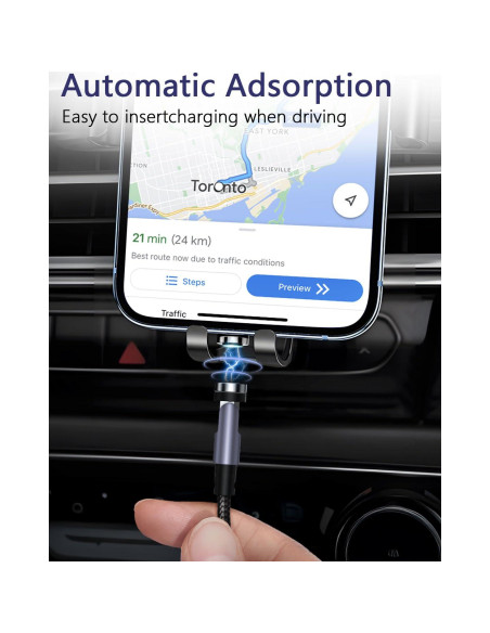 Cable de Carga Magnético 3 en 1 SUNTAIHO Negro 0.49-3m