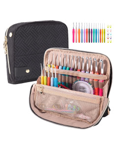 Estuche para Ganchillos MYBAGZING con 14 Ganchillos Ergonómicos