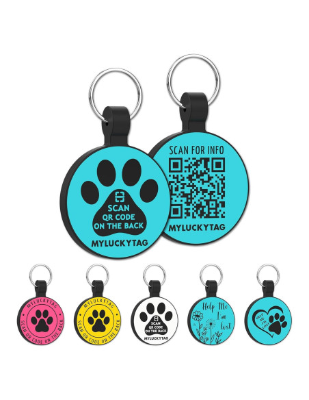 Etiqueta de Identificación QR para Mascotas MYLUCKYTAG - Silicona, Personalizable