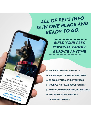 Etiqueta de Identificación QR para Mascotas MYLUCKYTAG - Silicona, Personalizable