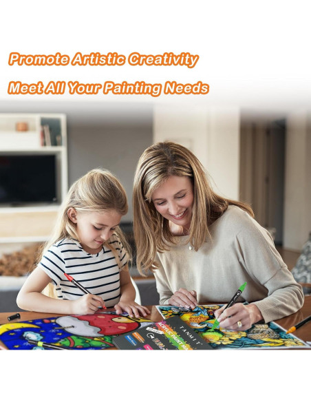 12 Marcadores Acrílicos TANMIT Doble Punta 3MM y 1MM Multicolor