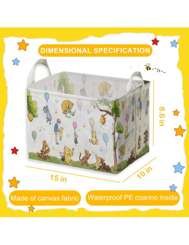 Cesta de Almacenamiento Winnie Pooh 38x25x22 cm Impermeable