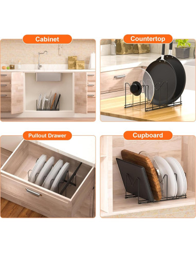 Organizador de Tapa de Olla HzTinT 3 Niveles Acero Inoxidable