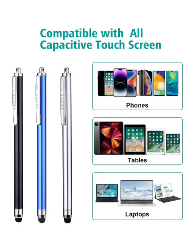 3 Stylus Pens CCIVV para Pantallas Táctiles - Punta 6mm