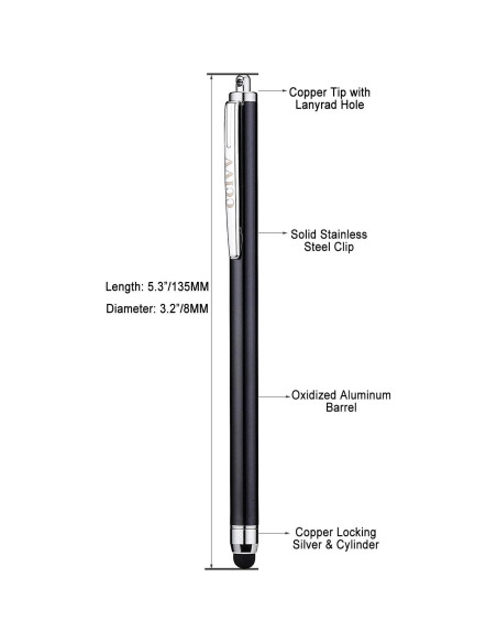 3 Stylus Pens CCIVV para Pantallas Táctiles - Punta 6mm