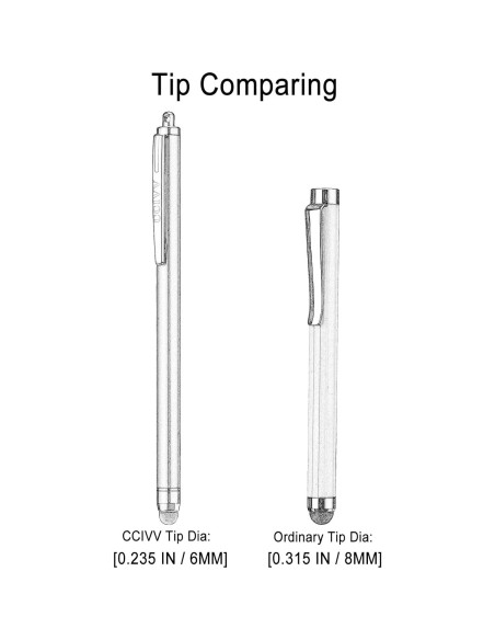 3 Stylus Pens CCIVV para Pantallas Táctiles - Punta 6mm