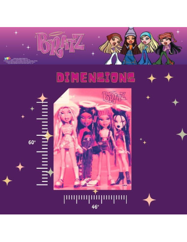 Manta Lanzamiento Bratz Franco 116.84x152.4 cm Suave