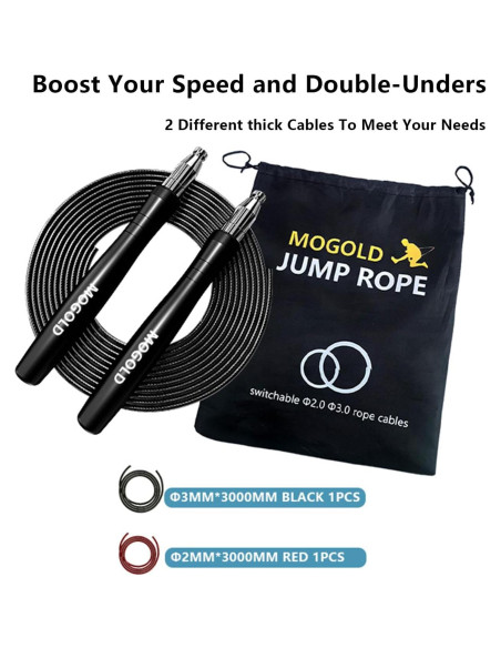Cuerda para Saltar MOGOLD T08 Ajustable Autolock 3m