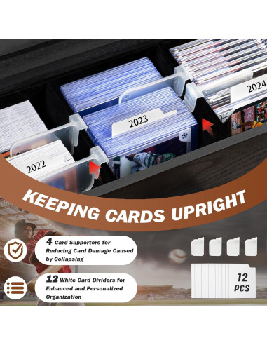 Exhibidor de Cartas Coleccionables Emfogo 3 Niveles Madera Negra