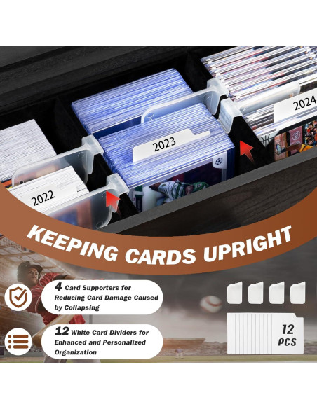 Exhibidor de Cartas Coleccionables Emfogo 3 Niveles Madera Negra