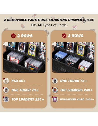 Exhibidor de Cartas Coleccionables Emfogo 3 Niveles Madera Negra