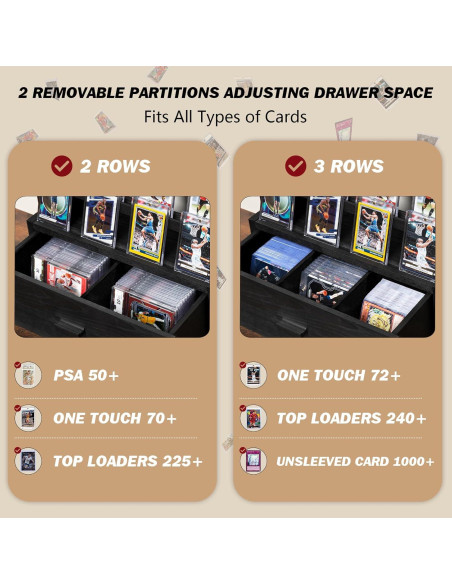 Exhibidor de Cartas Coleccionables Emfogo 3 Niveles Madera Negra