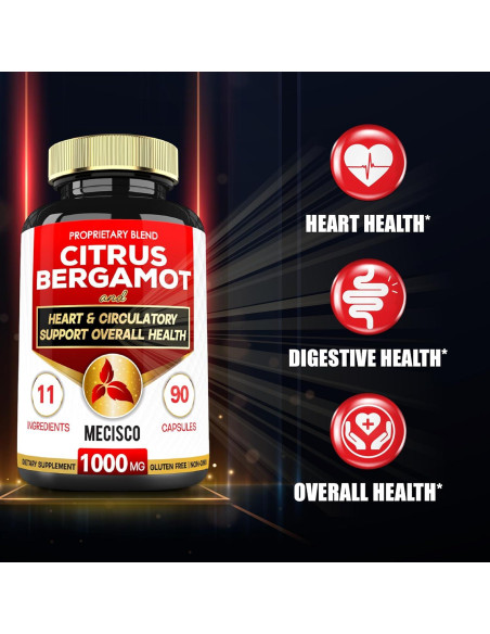 Suplemento de Bergamota Cítrica 1000mg Mecisco - 90 Cápsulas
