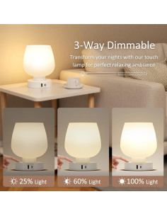 Lámpara de Mesa Táctil Seealle con Carga USB y 3 Niveles 2