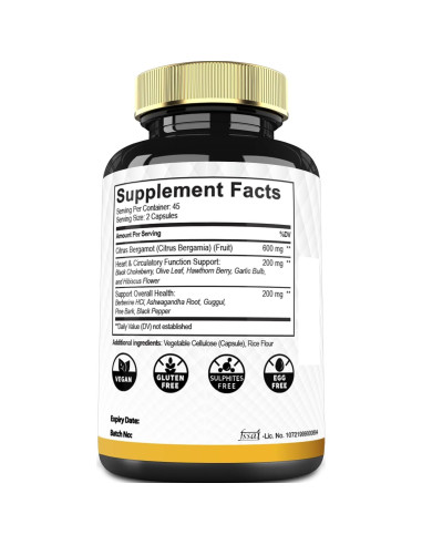 Suplemento de Bergamota Cítrica 1000mg Mecisco - 90 Cápsulas