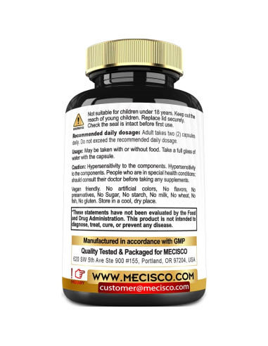 Suplemento de Bergamota Cítrica 1000mg Mecisco - 90 Cápsulas