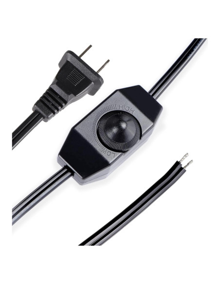Interruptor Regulable Leymays 1.8M para Lámparas 100W Negro