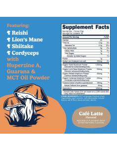 Bebida de Hongos Adaptógenos Nutrizen AM Focus Café Latte 30 Porciones 2