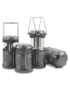 Lámpara de Camping LED Lichamp, 4 Linternas Plegables Gris