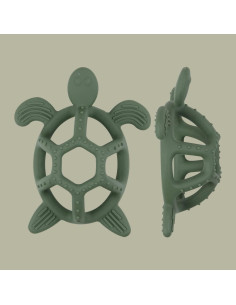 Mordedor de Silicona Tortuga 3D Verde Oscuro para Bebés 3M+ 2
