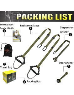 Correas de Entrenamiento de Resistencia ADALT LION Verde Militar 2