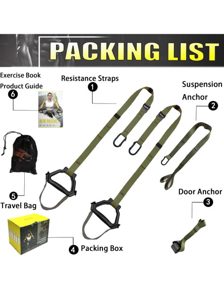 Correas de Entrenamiento de Resistencia ADALT LION Verde Militar