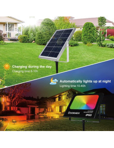 Luces de Inundación Solar RGBW XIEGAO 40W IP65 para Exteriores 2