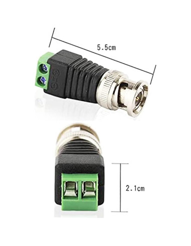 Conectores BNC a Terminal de Tornillo AV - 10 Pcs