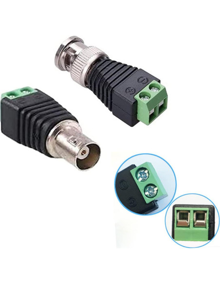 Conectores BNC a Terminal de Tornillo AV - 10 Pcs