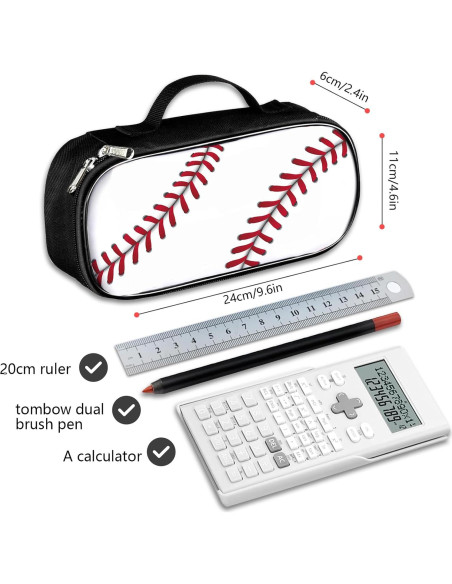 Estuche de bolígrafos ROVOZAR diseño béisbol 24.4x11.7cm