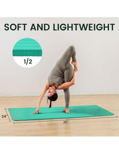 Estera de Yoga Fitvids Extra Gruesa 1.27 cm Antideslizante