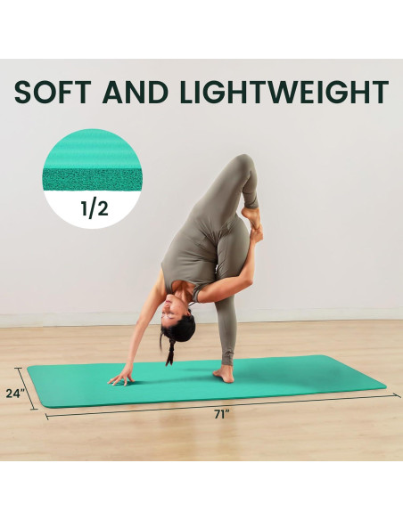 Estera de Yoga Fitvids Extra Gruesa 1.27 cm Antideslizante
