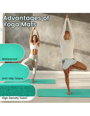 Estera de Yoga Fitvids Extra Gruesa 1.27 cm Antideslizante