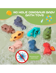 Juguetes de Baño Dinosaurios AMCHSURI 8 Piezas Seguros 2