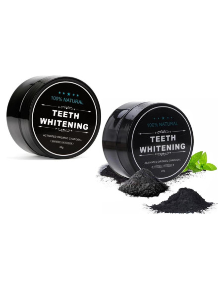 Polvo Blanqueador de Dientes de Carbón WUBLSYAN - 2x15g