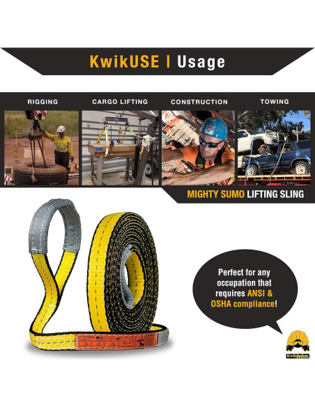 Eslinga de Elevación KwikSafety 2.54x4.88m 1451kg Poliester