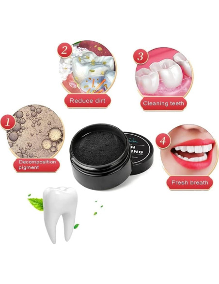 Polvo Blanqueador de Dientes de Carbón WUBLSYAN - 2x15g