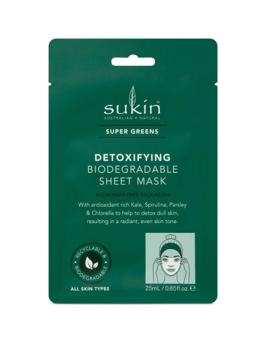 Mascarilla Desintoxicante Sukin Super Greens - 8 Sachets