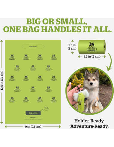 Dispensador de Bolsas de Excremento de Perro Pogi's - Incluye 15 Bolsas