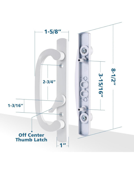 Juego de Manijas para Puertas Corredizas Zinkitool Blanco