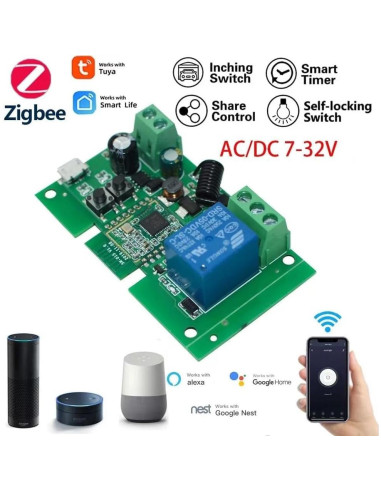Interruptor Inteligente Zigbee Huacaoe 1CH 7-32V Control Remoto