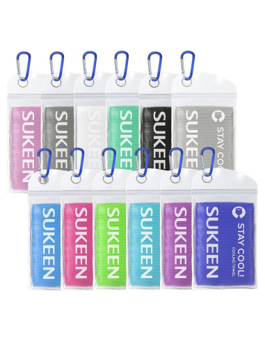 Toallas Enfriadoras Sukeen 12 Pack Microfibra 101.6x30.5cm